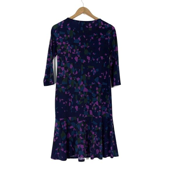 Leota Women’s Maternity Size Small Kelsey Blue Geometric Print Drop Waist Dress - Picture 7 of 10